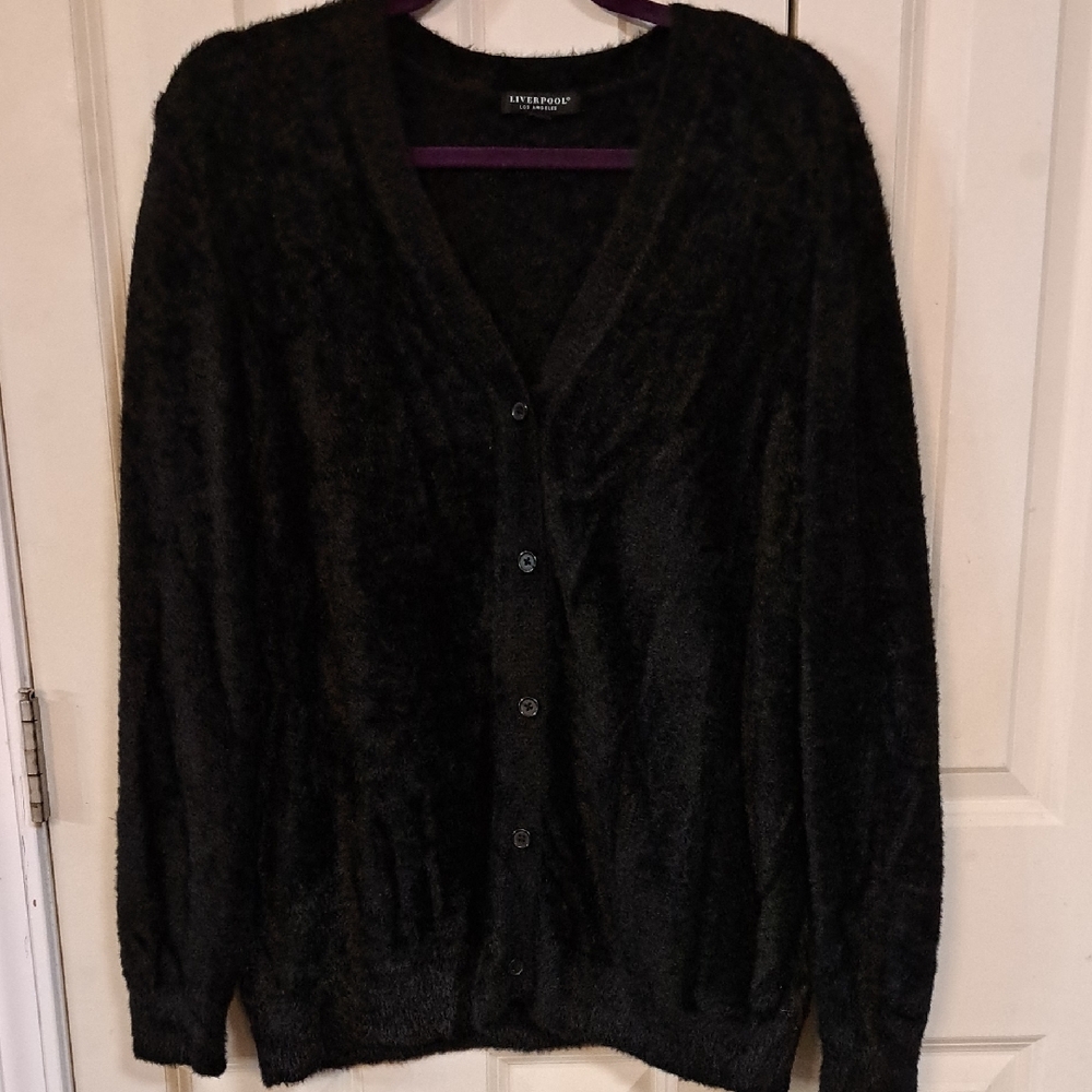 Liverpool Women's Black Cardigan Sweater